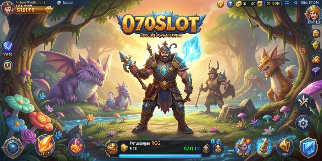 Tampilan gameplay <strong>070SLOT</strong> saat berpetualang di dunia fantasi.