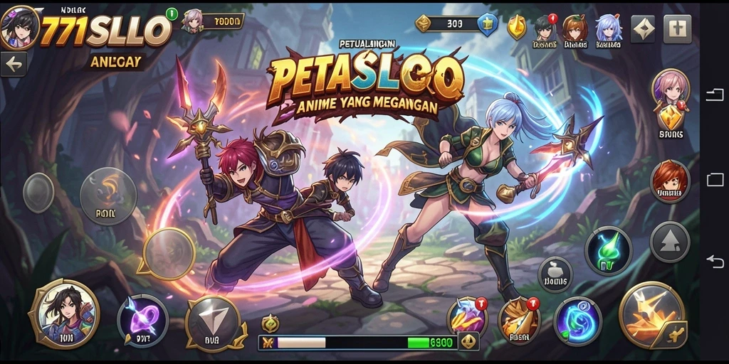 Screenshot 171SLOT yang menunjukkan karakter anime dalam gameplay.