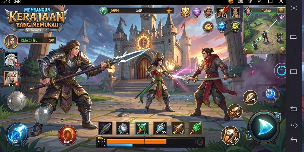 Tampilan gameplay menarik dalam 34R dengan berbagai elemen SLG.