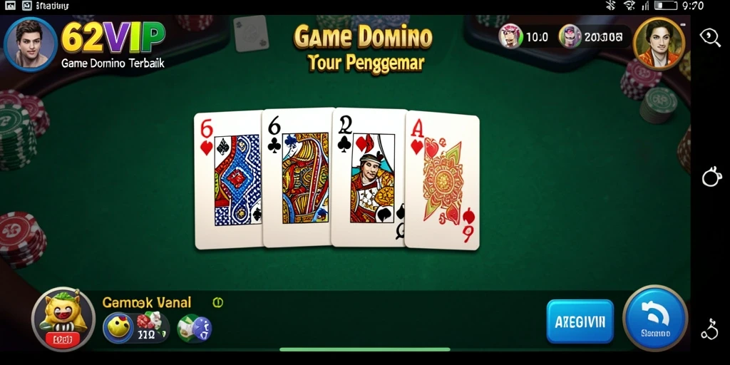 Screenshot gameplay 62VIP yang menampilkan keseruan bermain Domino.