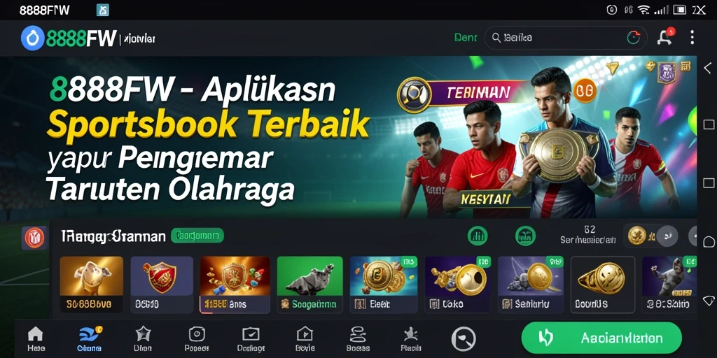 Tampilan antarmuka aplikasi Sportsbook yang menarik dan informatif.