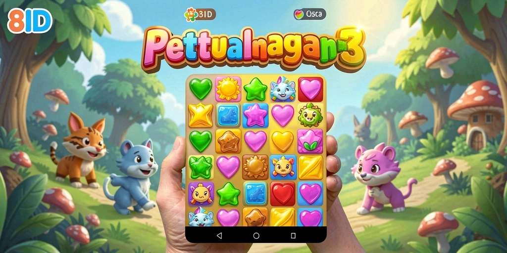 Screenshot gameplay 8ID dengan match-3 yang seru.