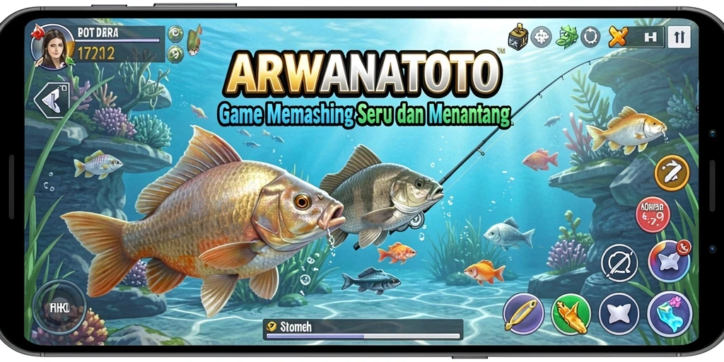 Screenshot ARWANATOTO menampilkan aksi memancing yang mendebarkan dan lingkungan yang memukau.
