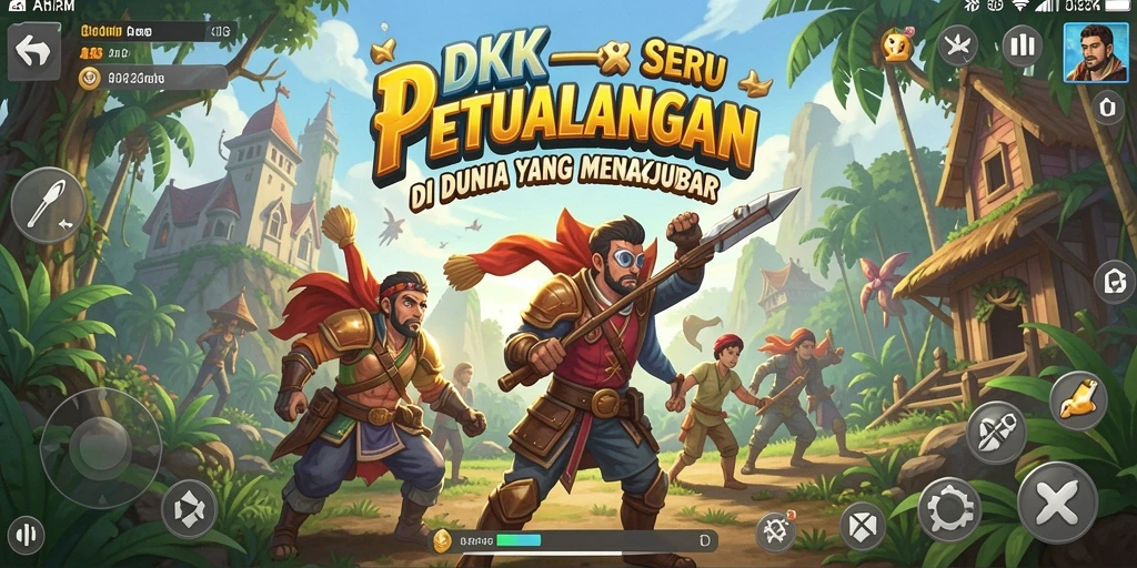 Tampilan gameplay DKK yang memukau dan menantang petualangan.