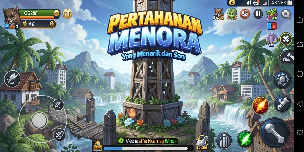 Screenshot gameplay Tower Defense GG288 yang menunjukkan aksi seru dan menawan.