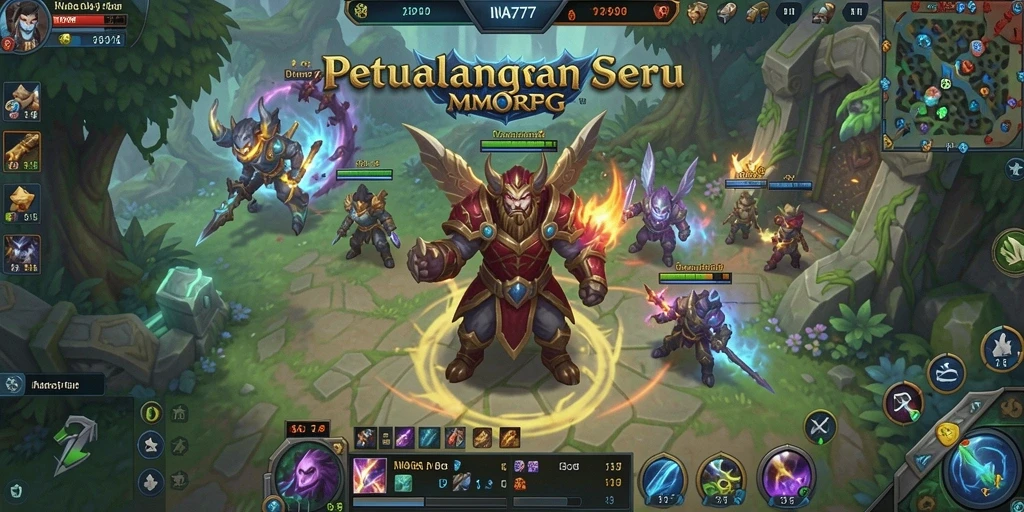 Tampilan gameplay épik di dunia fantasi INA777.