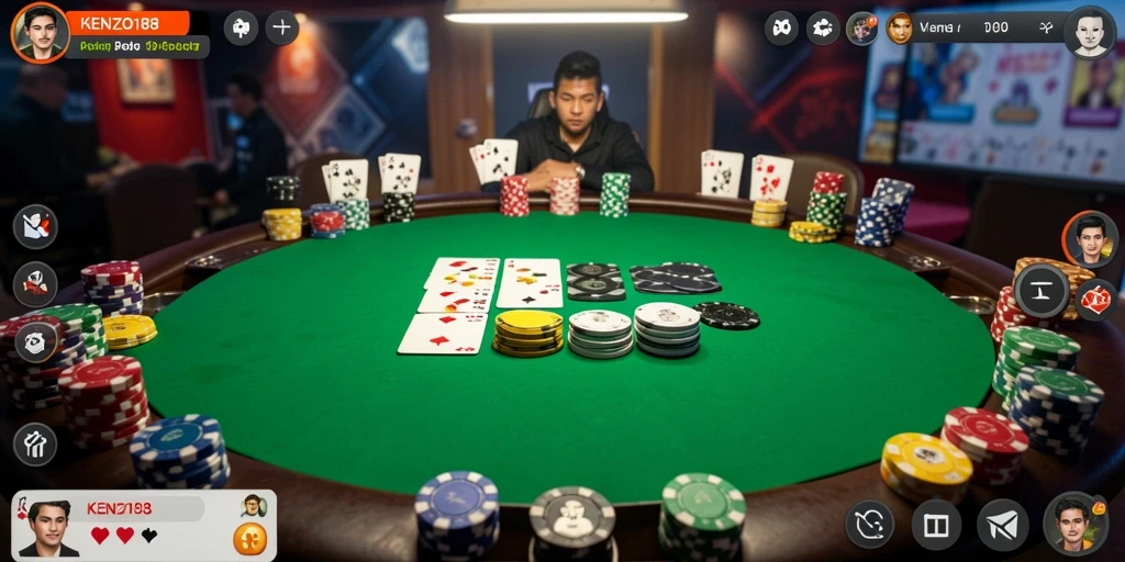 Gameplay poker KENZO188 yang seru dan menegangkan.