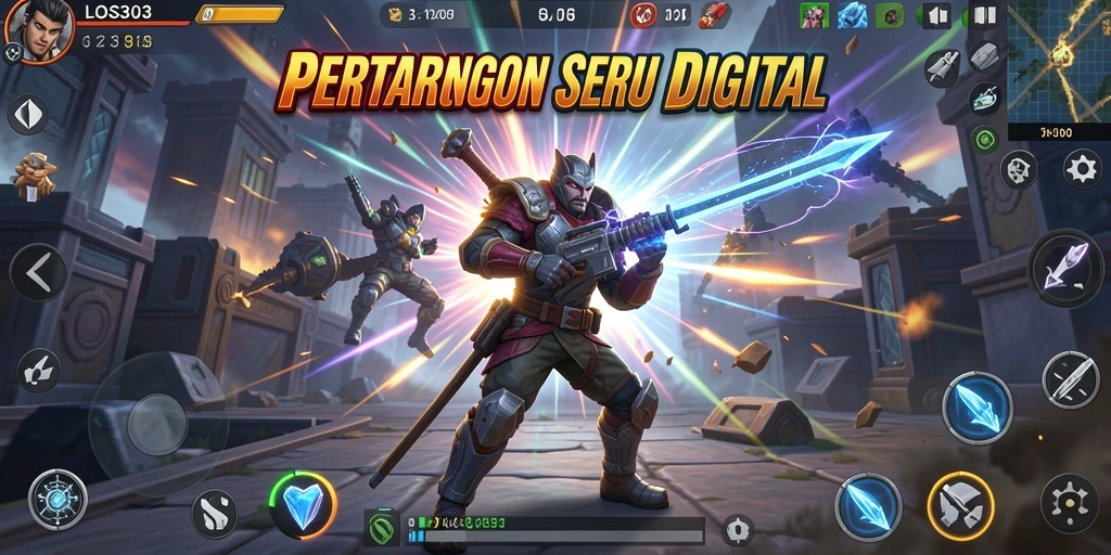 Tampilan gameplay seru dalam LOS303 saat pertarungan berlangsung.