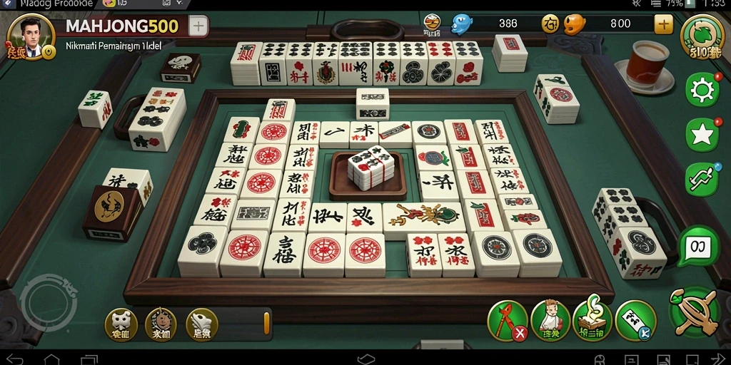 Tampilan gameplay MAHJONG500 yang menenangkan dan menarik.