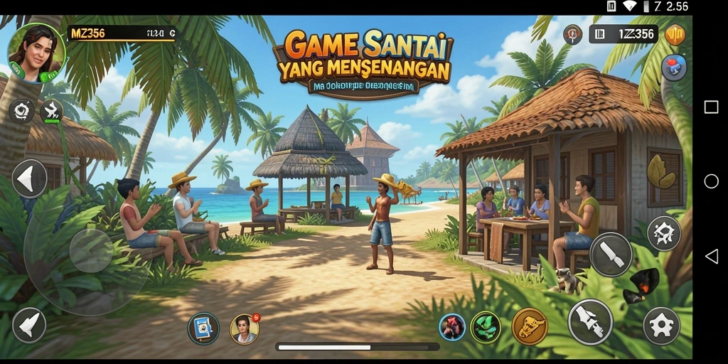 Screenshot gameplay MZ356 menampilkan karakter lucu dan grafik cerah.