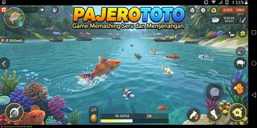 Screenshot utama PAJEROTOTO menampilkan gameplay memancing yang mendebarkan.