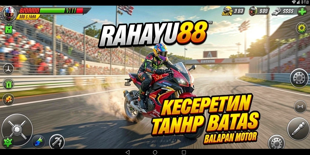 Screenshot menampilkan aksi balapan motor yang mendebarkan di RAHAYU88.
