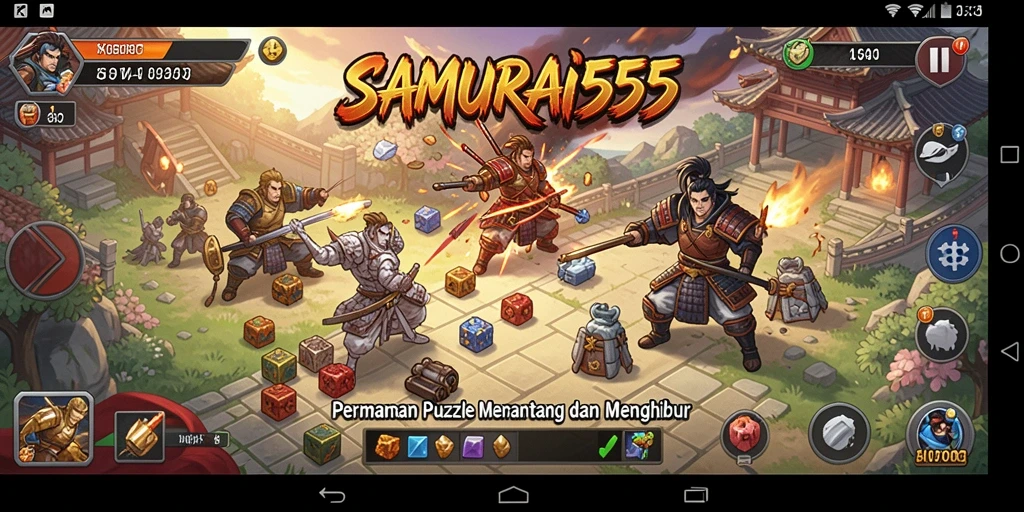 Tampilan gameplay seru di SAMURAI555 dengan tantangan puzzle yang menarik.