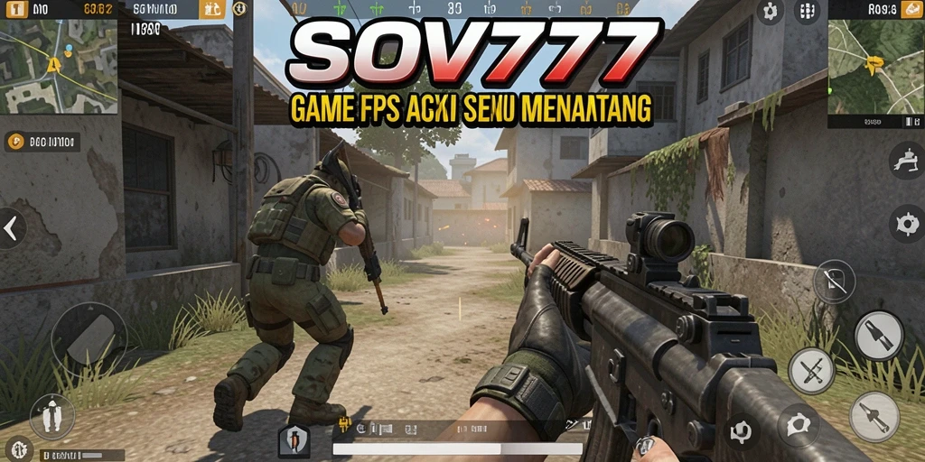 Screenshot SOV777 menampilkan aksi tembak-menembak yang intens.