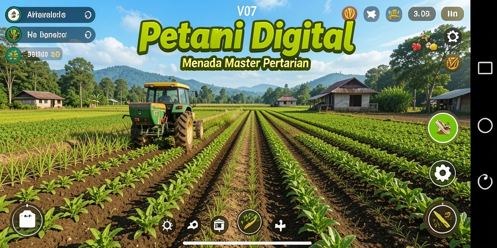 Tampilan screenshot menunjukkan gameplay pertanian yang menarik dan realistis.