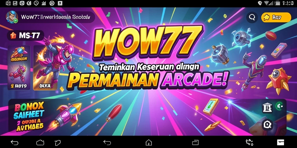Screenshot gameplay WOW77 menampilkan momen seru dalam permainan Arcade.